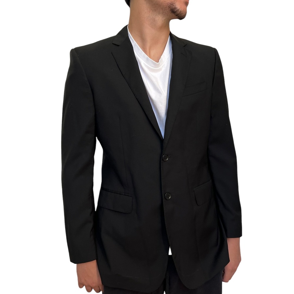 Burberry Mens Blazer 50R Black Excellent Wool Quiet Luxury Designer Classic